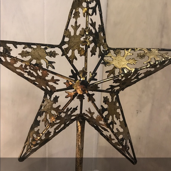 Metal Decorative Star with Snowflake Design - Picture 2 of 10